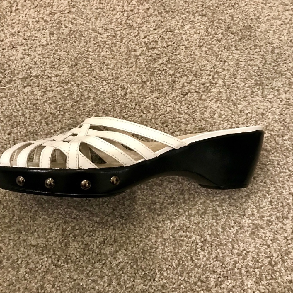 Stuart Weitzman White Calf Open Back Sandals - image 5